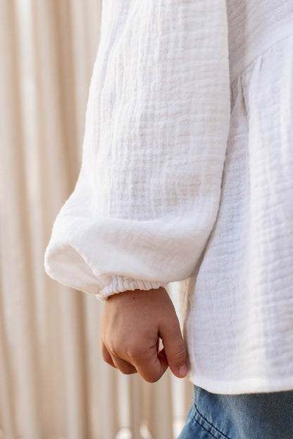 CIAO LS BLOUSE- CLOUD DANCER