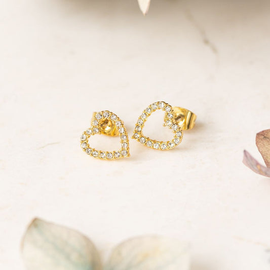 Sparkling heart earstuds